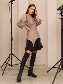 Костюмы ISSA Plus модель 13200_blackbeige Фото
