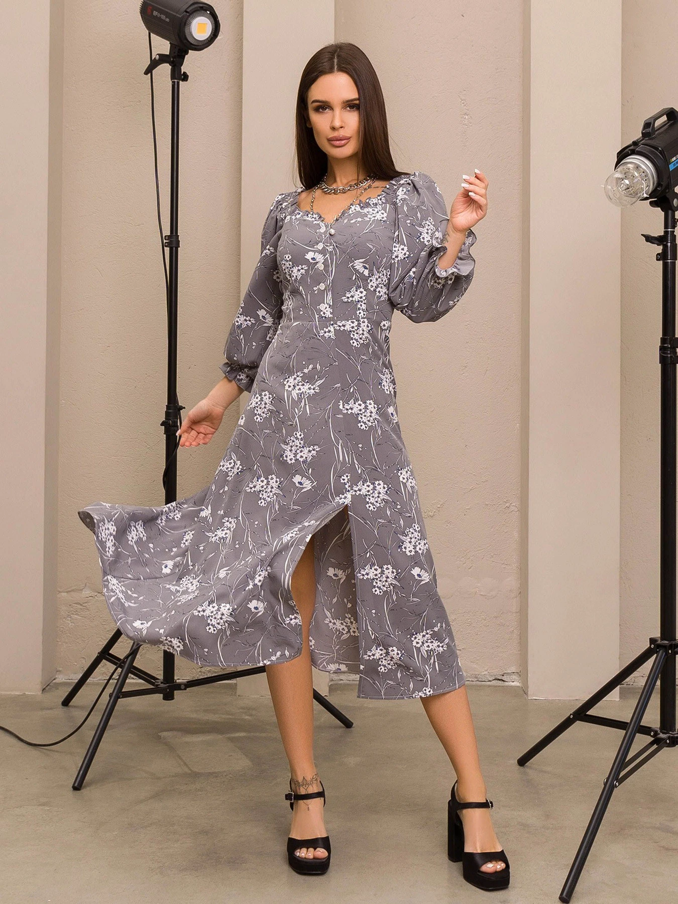 Сукні ISSA Plus модель SA-371_grey Фото
