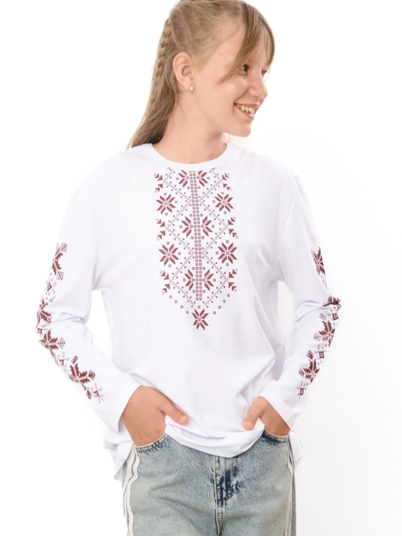 Вышиванки Носи своє модель 6363-2-blij-chervonij-ornament Фото